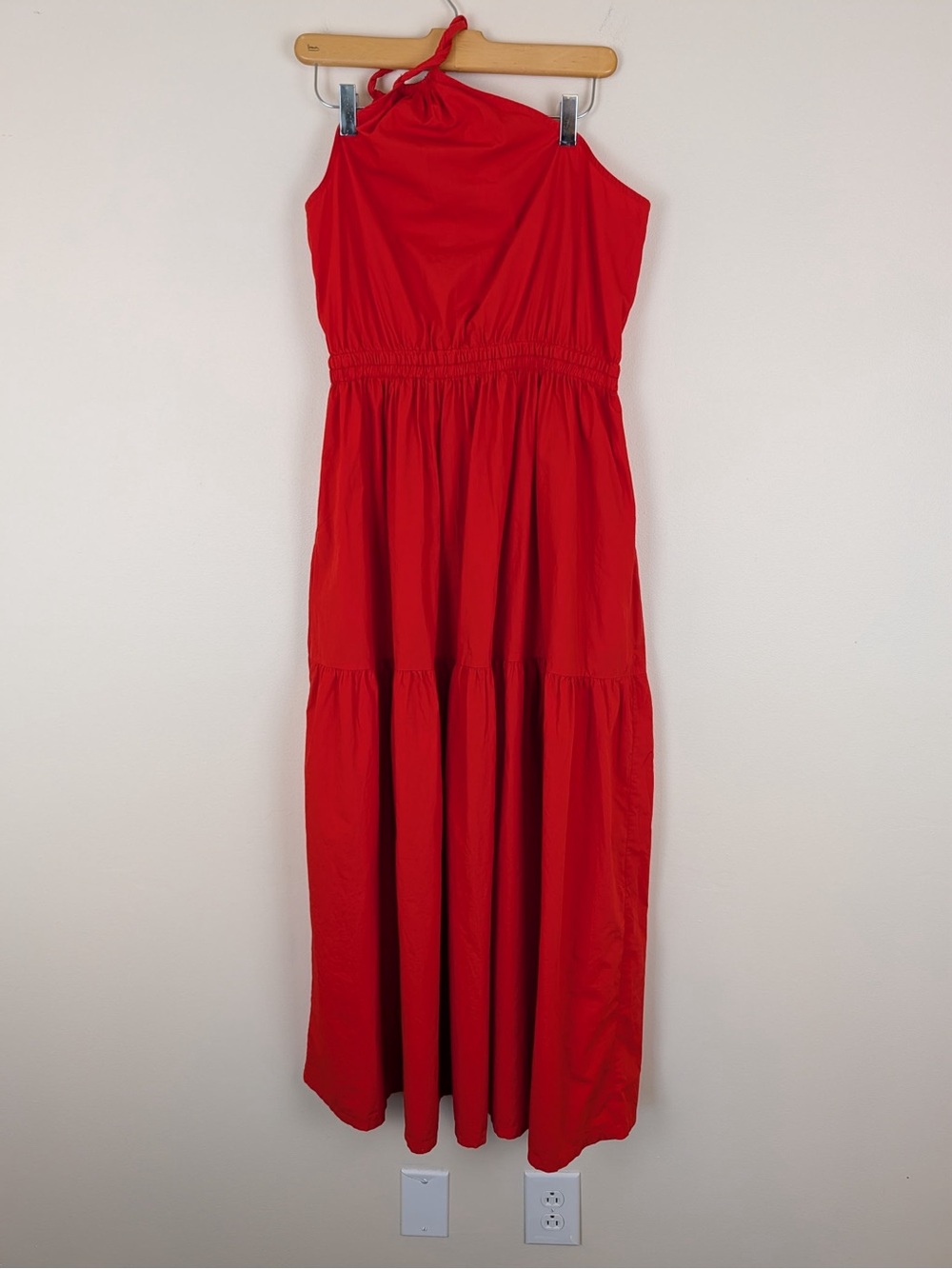 LOFT Beach Poplin One Shoulder Maxi Pocket Dress - Picture 8 of 11